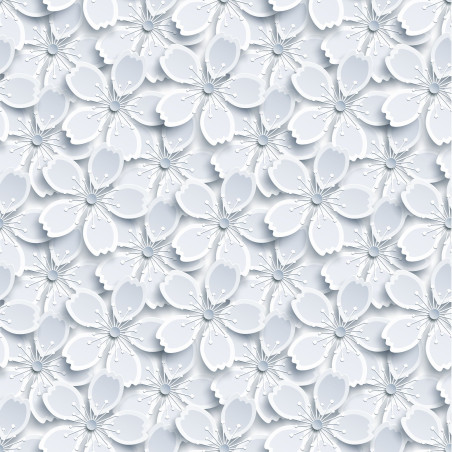 Autocolant decorativ Gekkofix White Flowers 14130, alb, 0.45 m