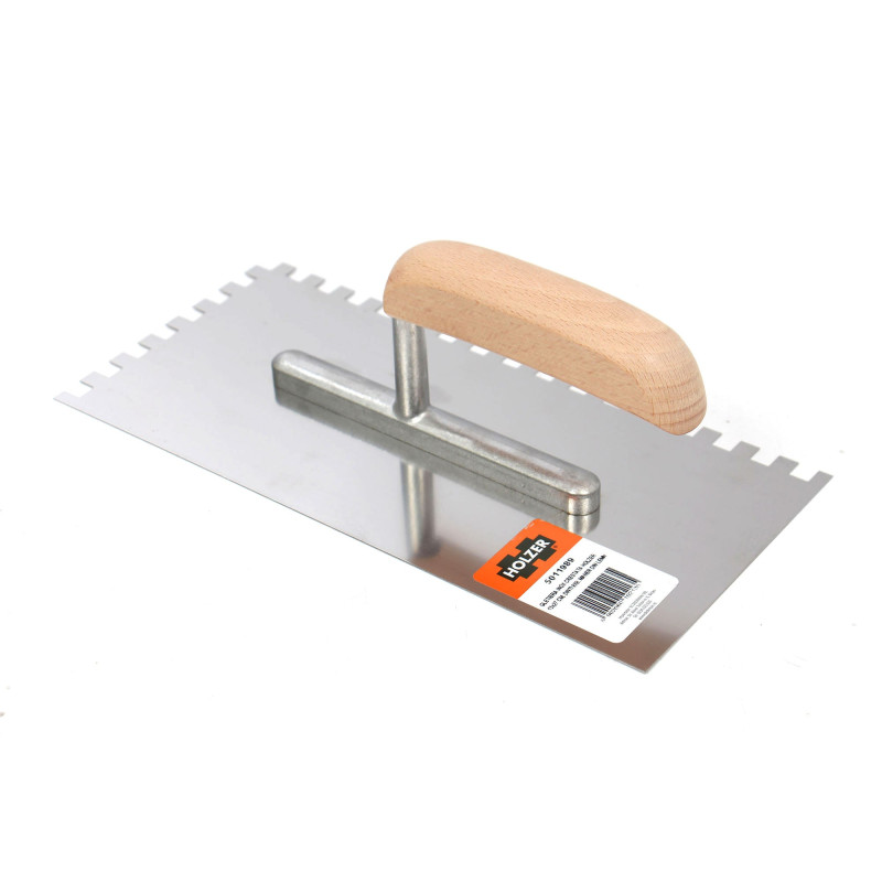 Gletiera inox Holzer 333, cu dinti de 8 mm, 27 x 13 cm