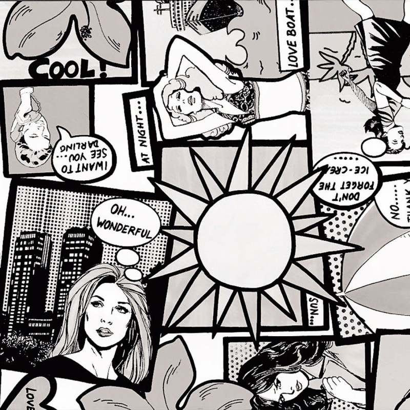 Autocolant pentru camera copii Gekkofix Comic 11942, alb + negru, 0.675 m