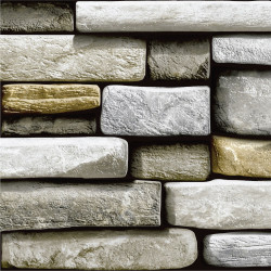 Autocolant piatra Gekkofix Rectangle Stones 14105, gri, 0.45 m