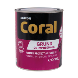 Grund pentru lemn pe baza de apa, Coral, 0.75 L
