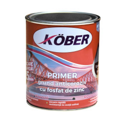 Grund pentru metal, cu zinc, Kober, anticoroziv, interior / exterior, gri, 0.75 L