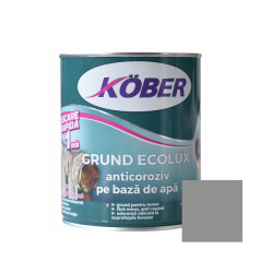 Grund pentru metal Ecolux, pe baza de apa, interior / exterior, gri, 0.6 L