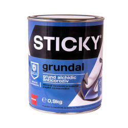 Grund pentru metal Sticky Grundal, anticoroziv, interior / exterior, gri, 0.9 kg