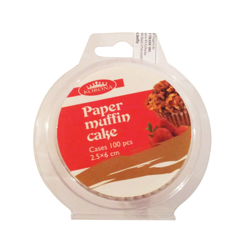 Hartie muffin, 46400001, 2.5 x 6 cm, 100 buc Hartie muffin, 46400001, 2.5 x 6 cm, 100 buc