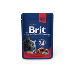 Hrana umeda pentru pisici, Brit, adult, carne de vita, 100g