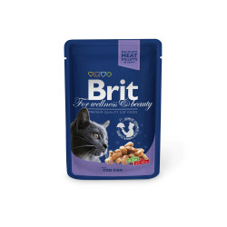 Hrana umeda pentru pisici, Brit, adult, cod, 100g