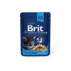 Hrana umeda pentru pisici, Brit, junior, carne de pui, 100g