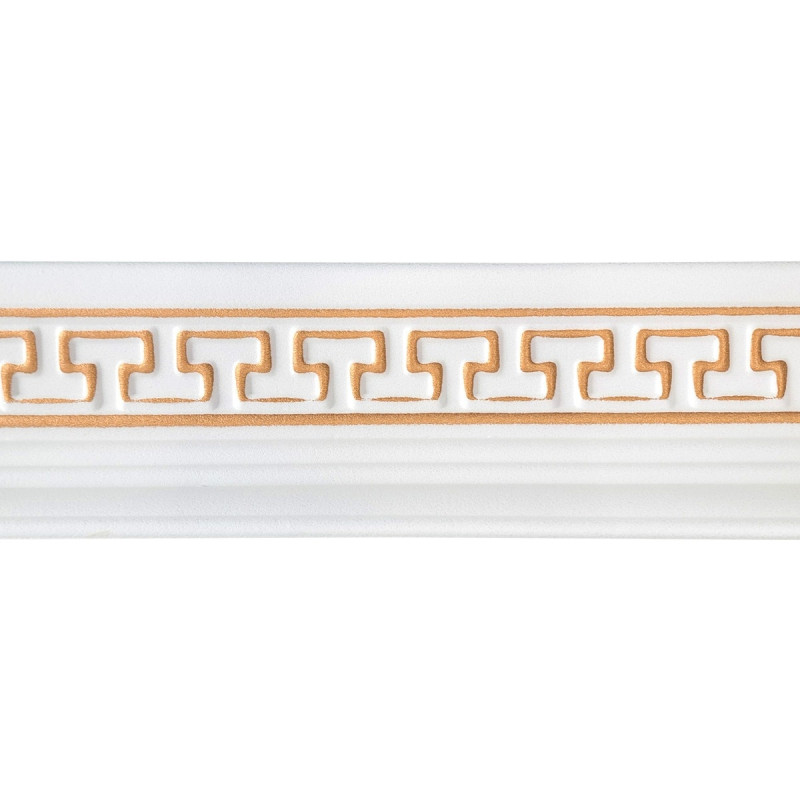 Bagheta decorativa polistiren CM17-RWG, clasic, alb + auriu, 200 x 9.5 cm