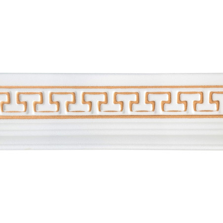 Bagheta decorativa polistiren CM17-RWG, clasic, alb + auriu, 200 x 9.5 cm