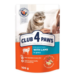 Hrana umeda pentru pisici, Club 4 Paws Premium, adult, carne de miel, 100 g