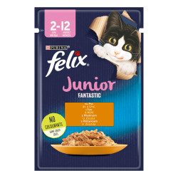 Hrana umeda pentru pisici, Felix Fantastic Junior, junior, carne de pui in aspic, 85g