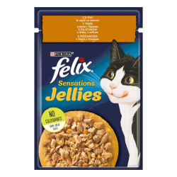 Hrana umeda pentru pisici, Felix Sensations, adult, carne de pui in aspic, 85g