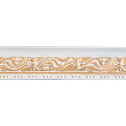 Bagheta decorativa polistiren CM24-RWG, clasic, alb + auriu, 200 x 9.5 cm