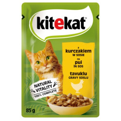 Hrana umeda pentru pisici, Kitekat, adult, carne de pui, 85 g