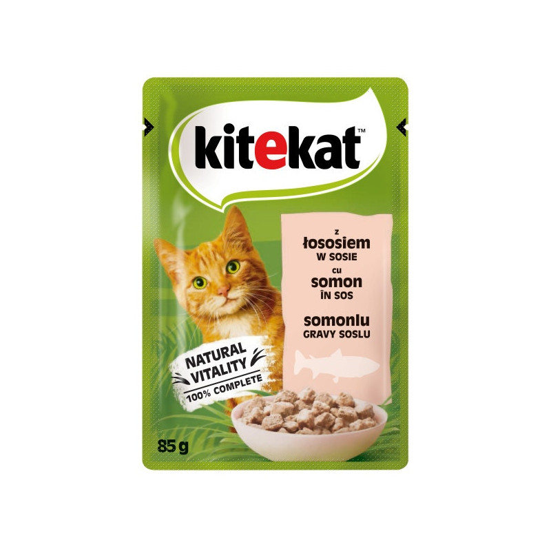 Hrana umeda pentru pisici, Kitekat, adult, somon, 85 g
