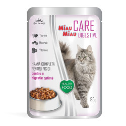Hrana umeda pentru pisici, Miau Miau Care Digestive, adult, miel, 85g