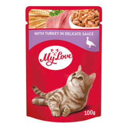 Hrana umeda pentru pisici, My Love, adult, carne de curcan, 100 g