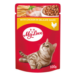Hrana umeda pentru pisici, My Love, adult, carne de gaina, 100 g