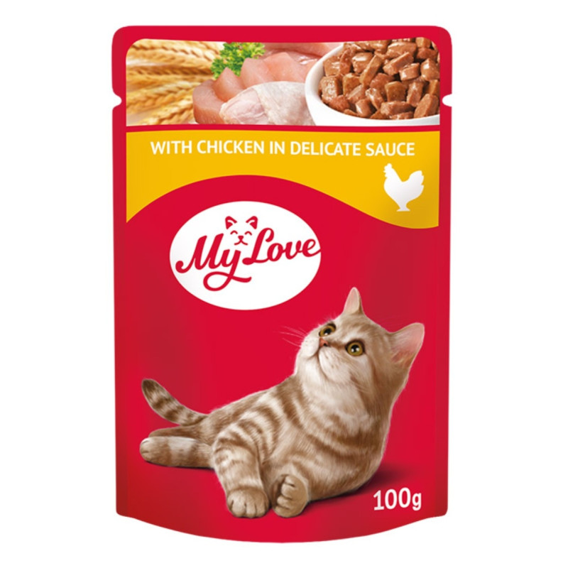 Hrana umeda pentru pisici, My Love, adult, carne de gaina, 100 g Hrana umeda pentru pisici, My Love, adult, carne de gaina, 100 g