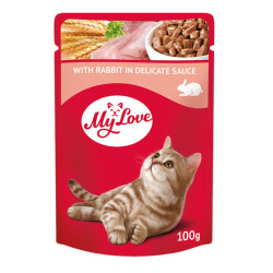 Hrana umeda pentru pisici, My Love, adult, carne de iepure, 100 g