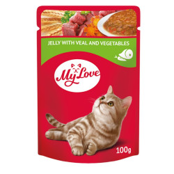 Hrana umeda pentru pisici, My Love, adult, carne de vita si legume, 100g