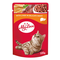 Hrana umeda pentru pisici, My Love, adult, ficat, 100 g