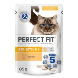 Hrana umeda pentru pisici, Perfect Fit Sensitive, adult, carne de pui, 85g, sensibilitate digestiva