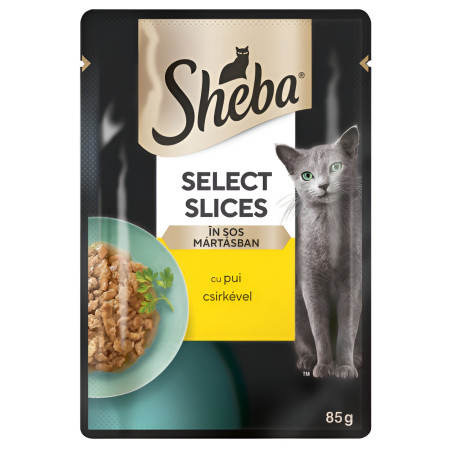 Hrana umeda pentru pisici, Sheba, cu carne de pui, in sos, 85 g