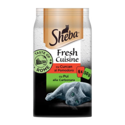 Hrana umeda pentru pisici, Sheba Fresh Cuisine Rome, cu carne de pui si vita, 6 x 50g