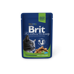 Hrana umeda pentru pisici sterilizate, Brit, adult, carne de pui, 100g