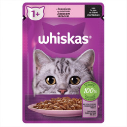 Hrana umeda pentru pisici, Whiskas, adult, somon in sos, 85g