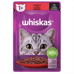 Hrana umeda pentru pisici, Whiskas, adult, vita in sos, 85g