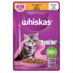 Hrana umeda pentru pisici, Whiskas, junior, pui in aspic, 85 g