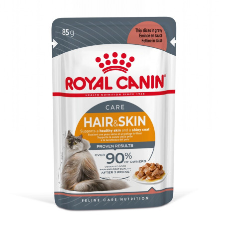 Hrana umeda pisica Royal Canin Hair Skin Care Adult, piele si blana sanatoase, in sos, 85 g