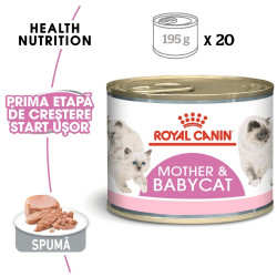 Hrana umeda pisica Royal Canin Mother & BabyCat, mama si puiul, textura spumoasa, 195 g