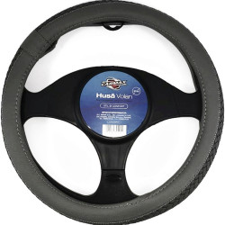 Husa volan auto Carmax Premium, piele sintetica, gri, D 37 - 43 cm