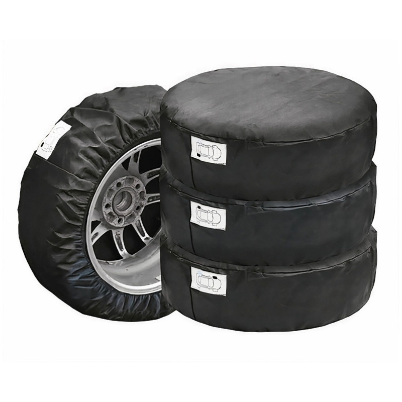 Huse anvelope auto Jolie, pentru depozitare, polipropilena, negru, 46 x 33 x 5 cm, set 4 bucati