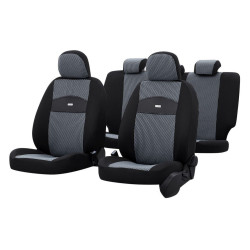 Huse scaune auto, Otom Smart, universale, textil, gri, set 11 bucati