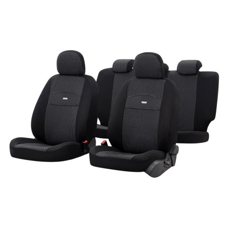 Huse scaune auto, Otom Smart, universale, textil, negru, set 11 bucati