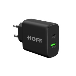 Incarcator de retea HOFF, USB-A + USB-C, 3.6A, negru