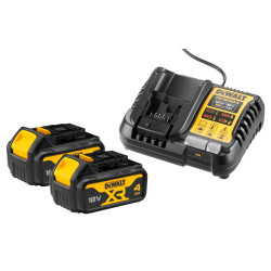 Incarcator DeWalt DCB1104M2-QW + 2 acumulatori XR, Li-Ion, 18 V, 4 Ah