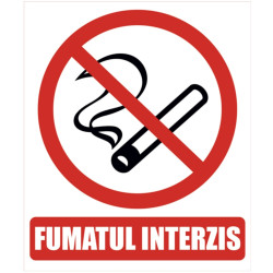Indicator fumatul interzis Sun Prints, PVC, dreptunghiular, 16 x 19 cm