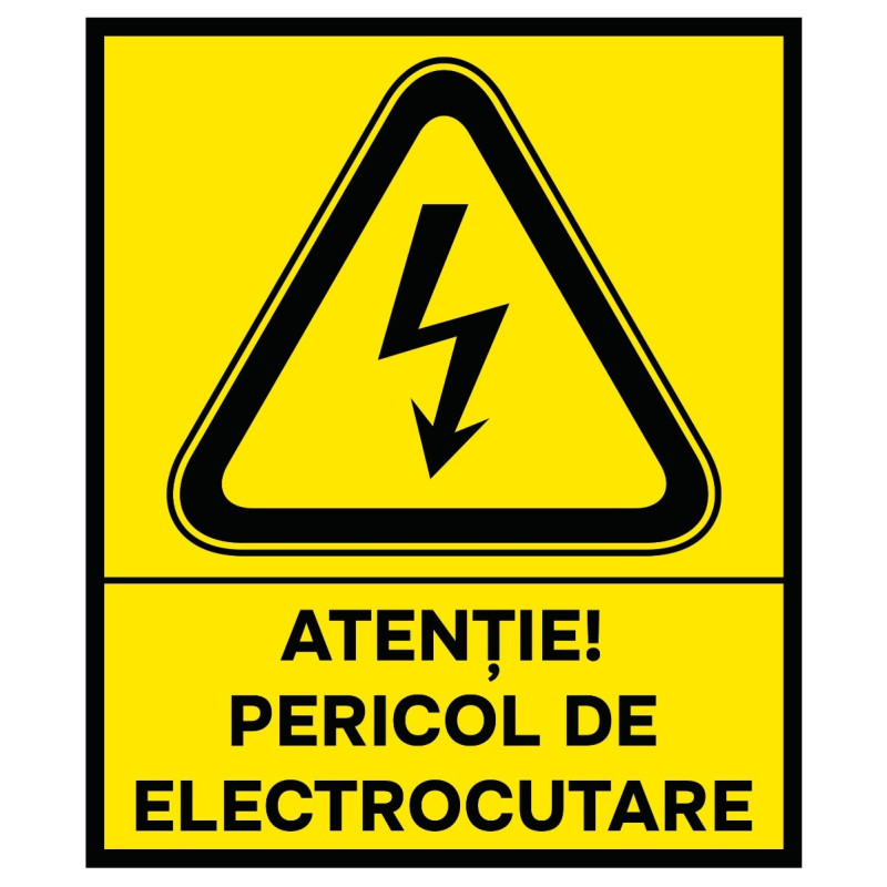 Indicator pericol electrocutare Sun Prints, PVC, dreptunghiular, 16 x 19 cm Indicator pericol electrocutare Sun Prints, PVC, dreptunghiular, 16 x 19 cm