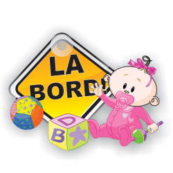 Indicator semnalizare Bebe la bord, PVC, 15 x 12 cm