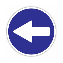 Indicator semnalizare Depasire stanga, autocolant, diametru 12 cm