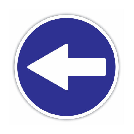 Indicator semnalizare Depasire stanga, autocolant, diametru 12 cm