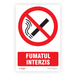 Indicator semnalizare Fumatul interzis, PVC, 30 x 20 cm