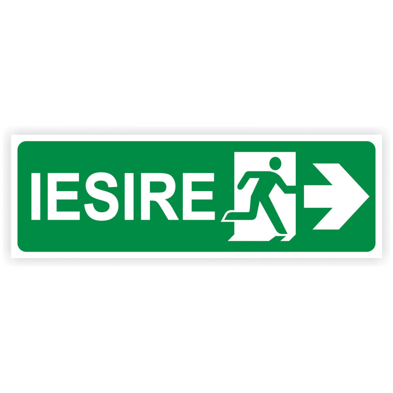 Indicator semnalizare Iesire in caz de urgenta Dreapta, PVC, 30 x 10 cm