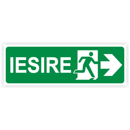 Indicator semnalizare Iesire in caz de urgenta Dreapta, PVC, 30 x 10 cm